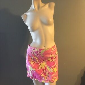 Lilly Pulitzer Pink Floral Mini Skirt